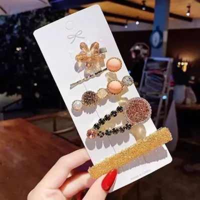 Stone Hair Clip Set For Girls (1 pata)